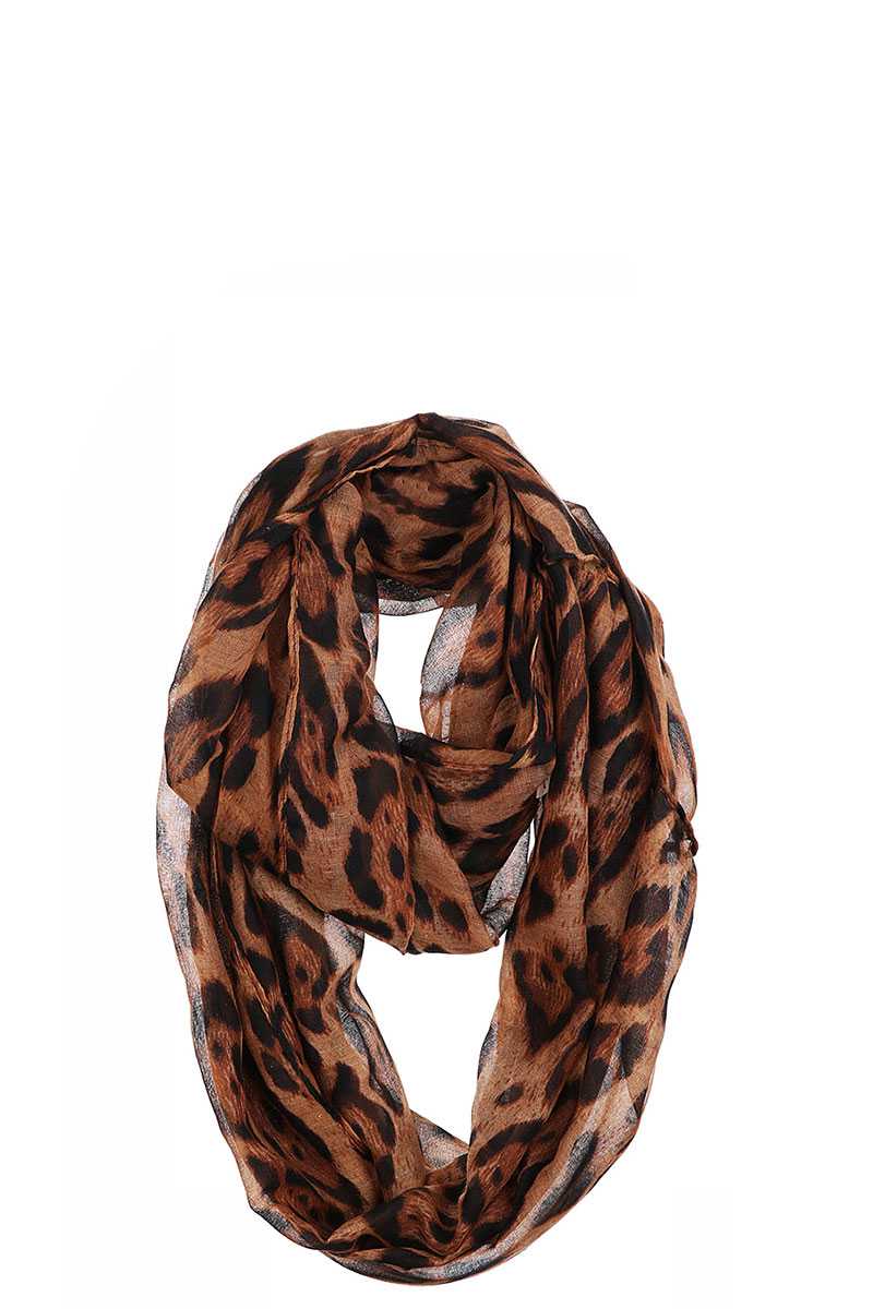 Chiffon Soft Leopard Infinity Scarf