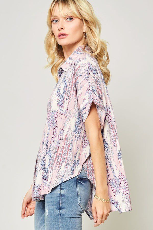 Ornately Patterned Woven Top