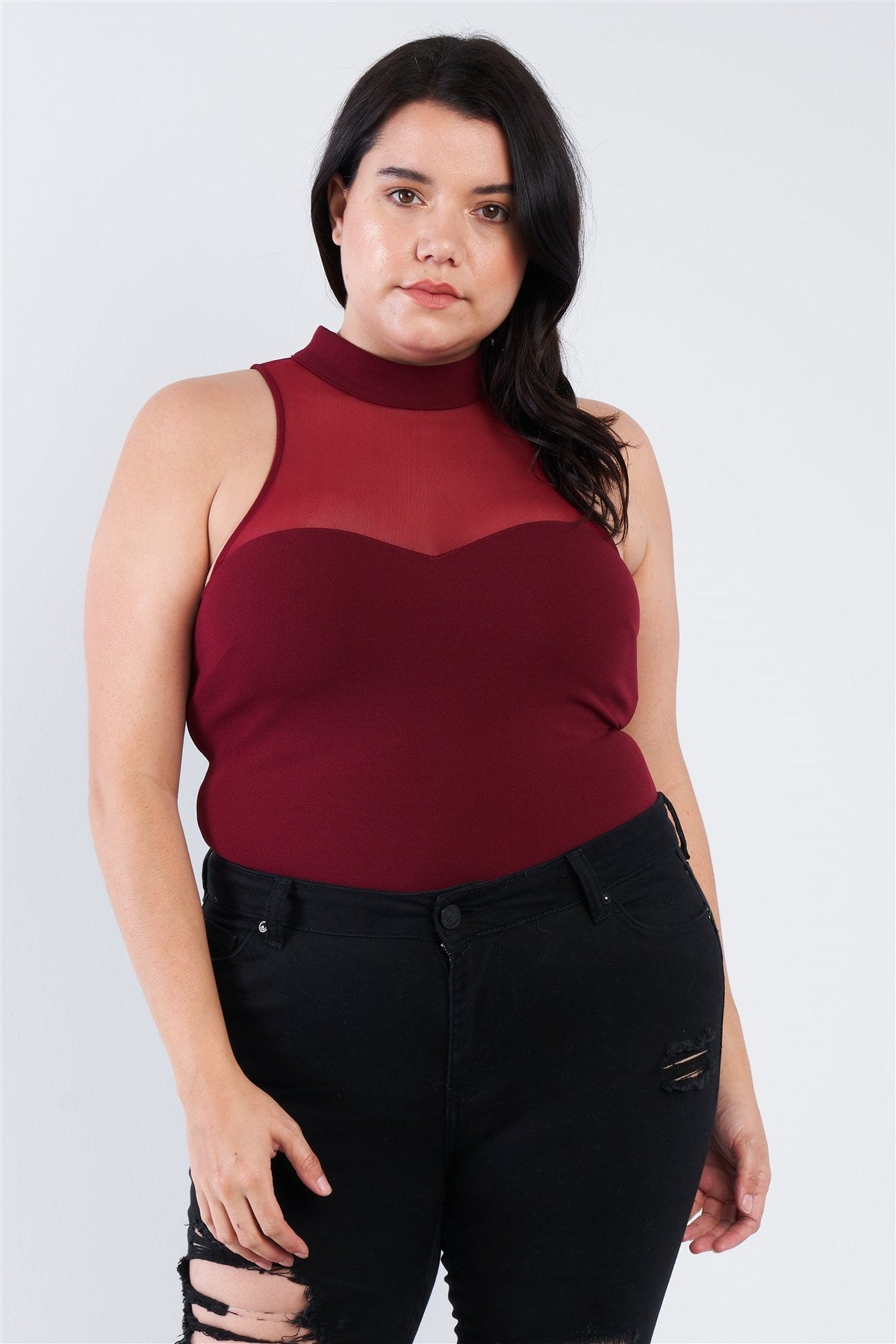 Plus Size Mock Turtleneck Bodysuit