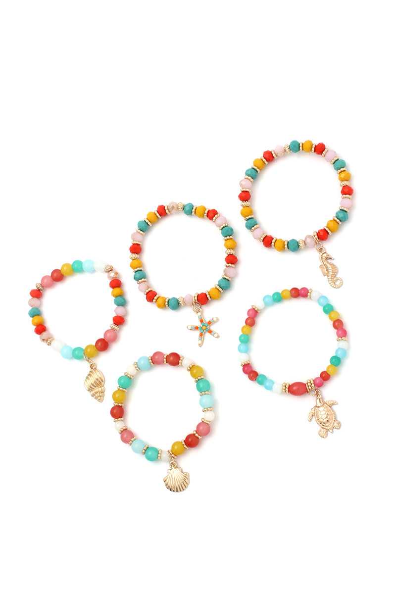 Sea Life Charm Beaded Stackable Bracelet