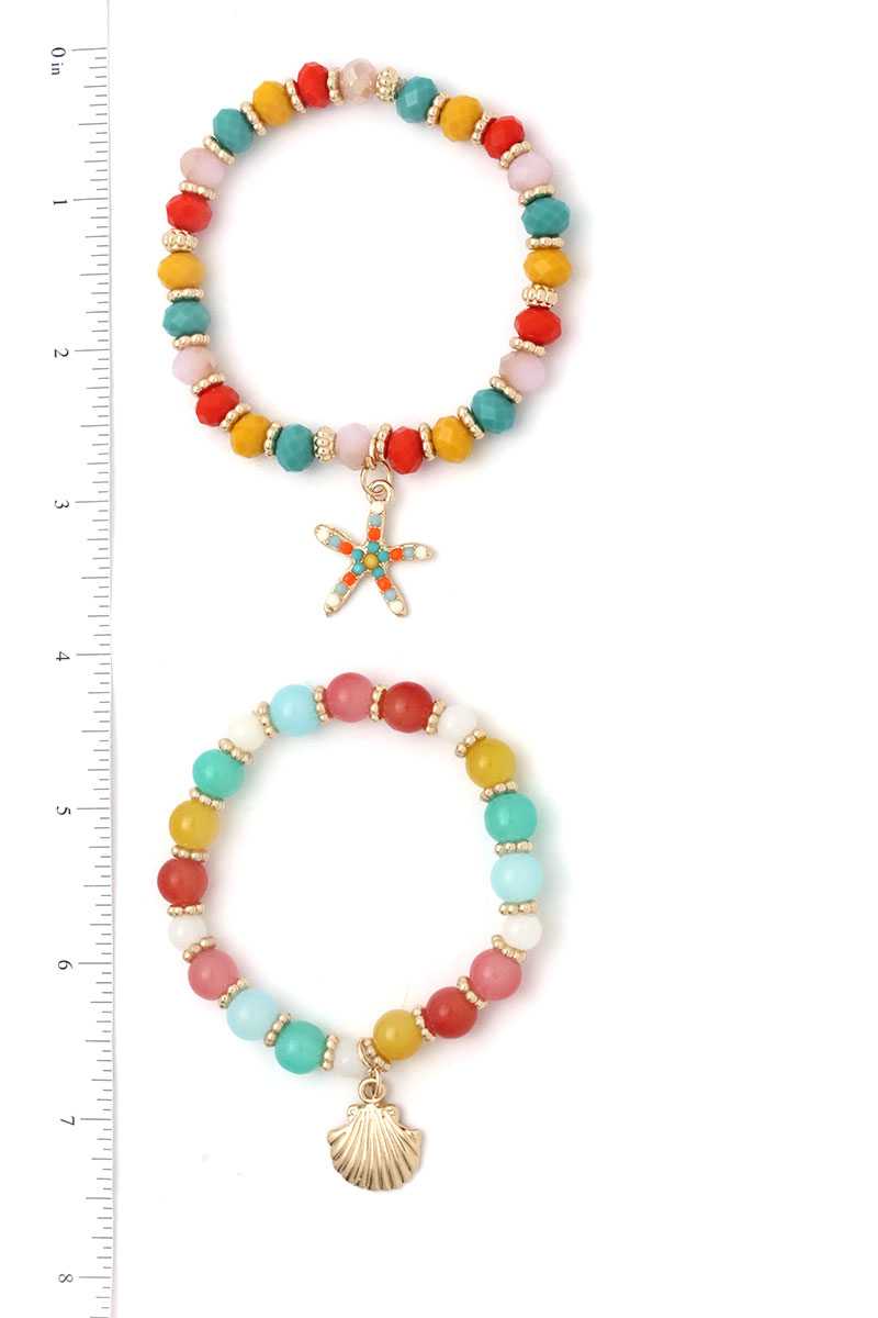 Sea Life Charm Beaded Stackable Bracelet