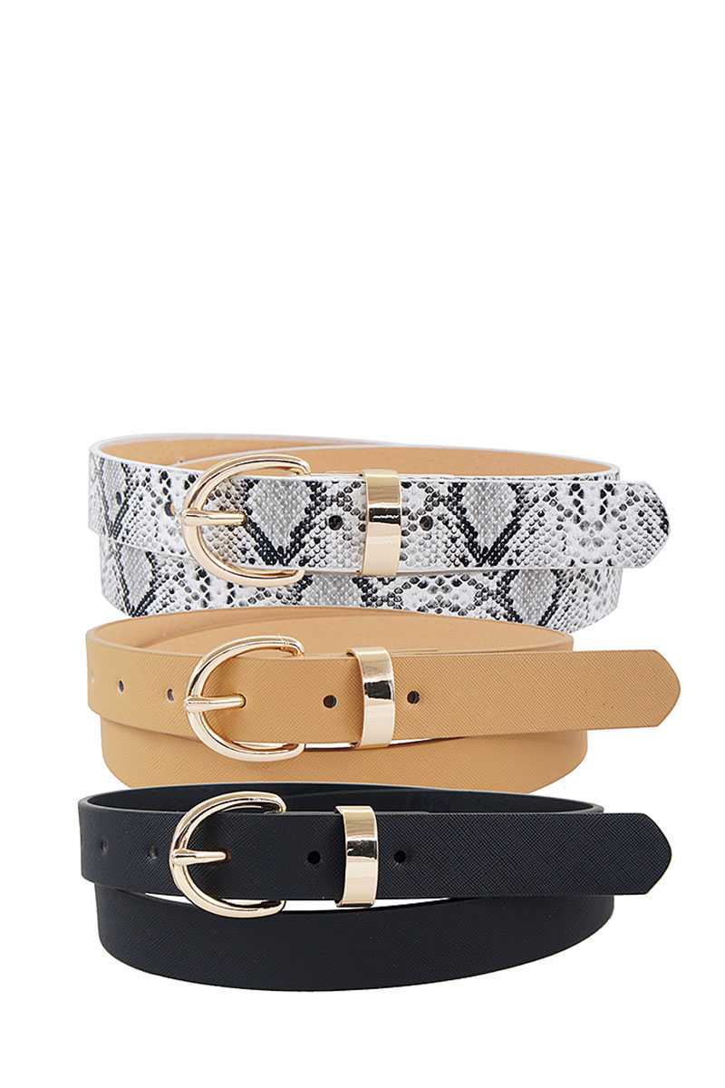 Trio Metal Loop Ring Belt Set