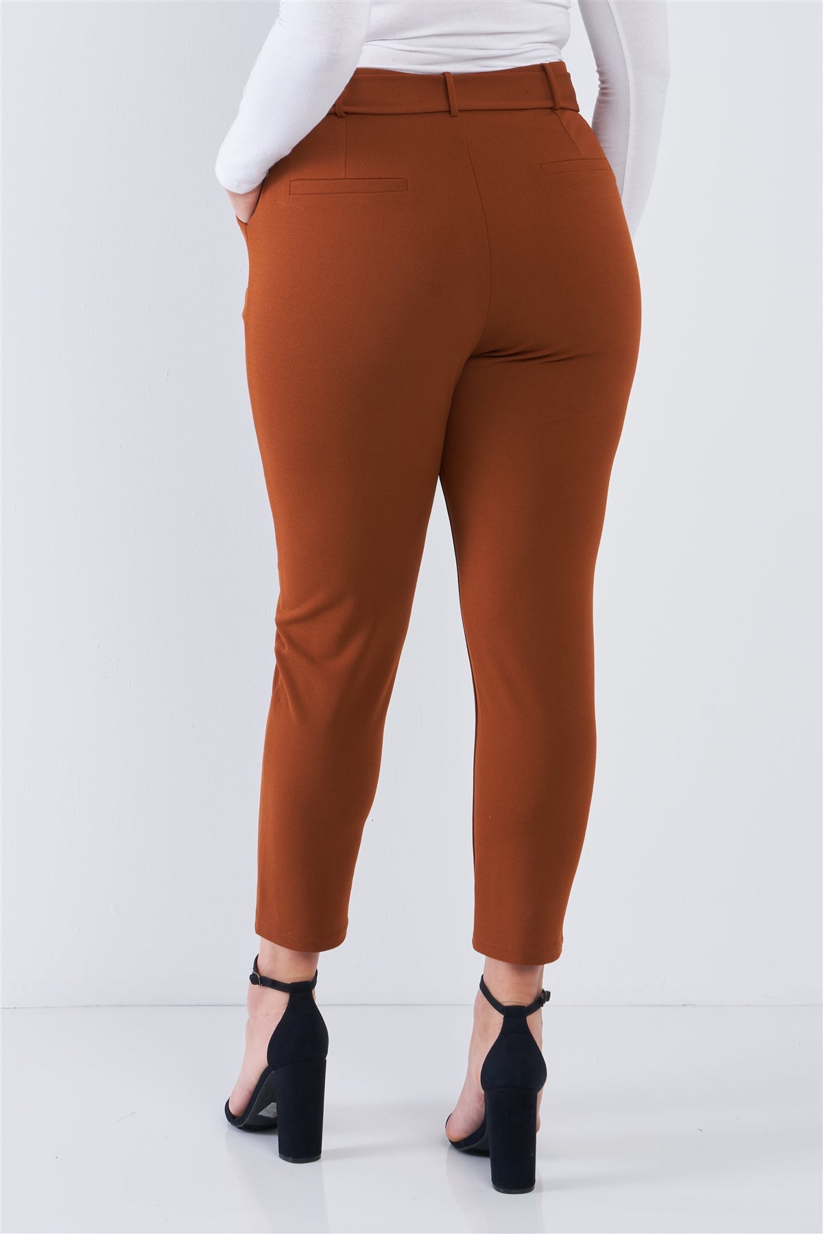 Plus Size High Waisted Ankle Length Pants