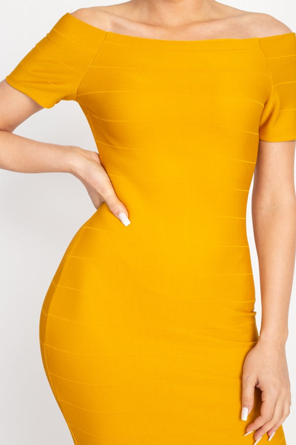 Off The Shoulder Bandage Dress