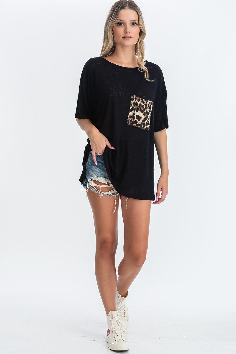 Animal Pocket Short Sleeve Top