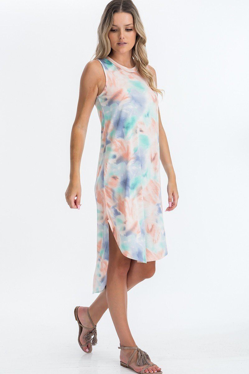 Tie Dye Hi-low Midi Dress