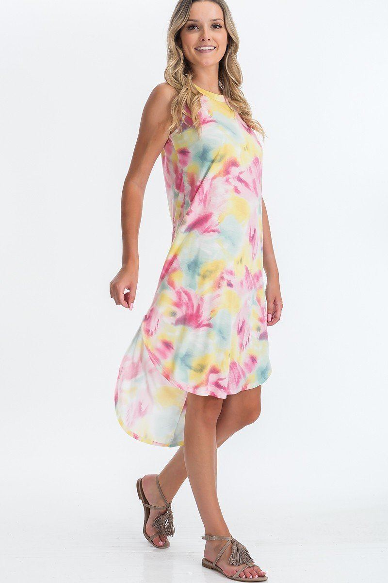 Tie Dye Hi-low Midi Dress