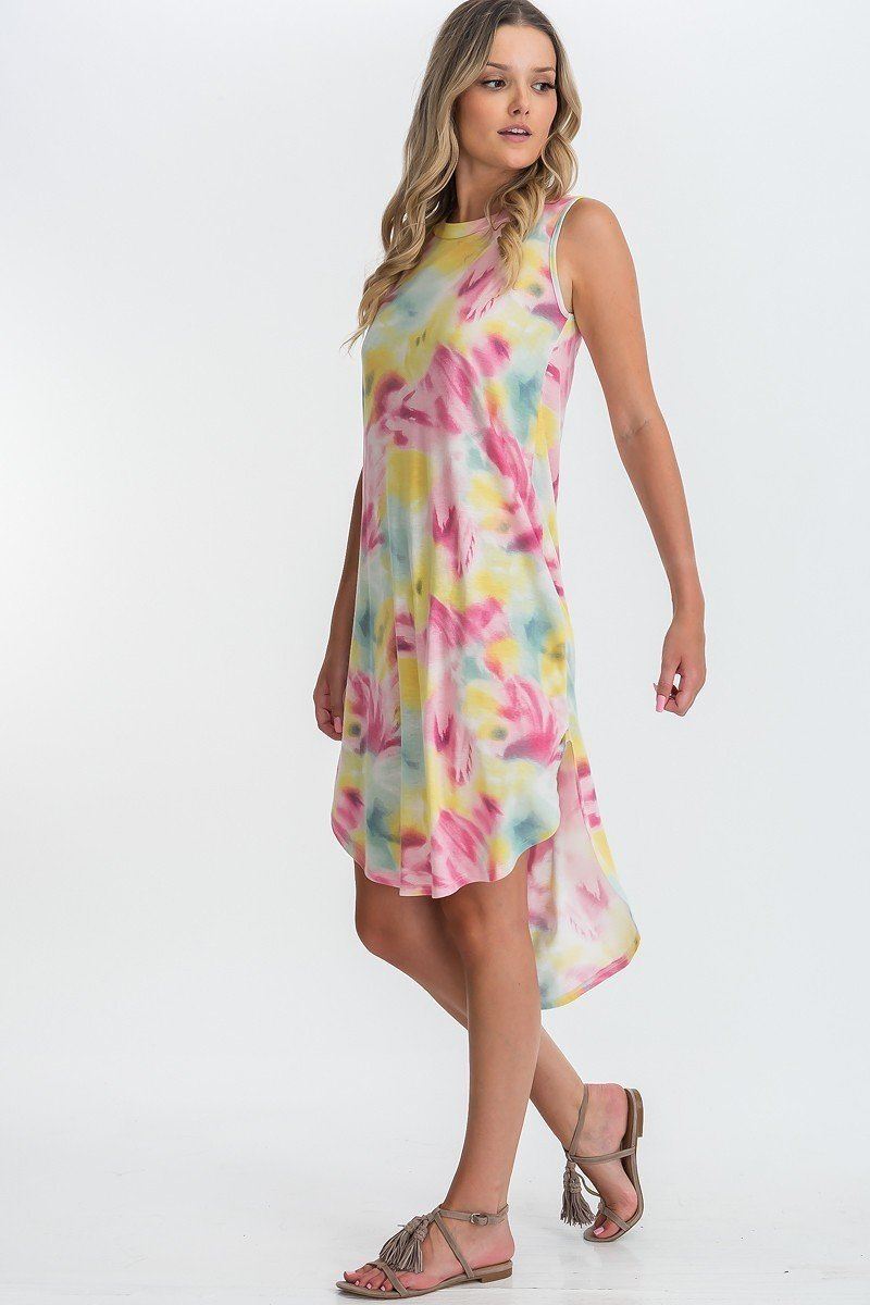 Tie Dye Hi-low Midi Dress