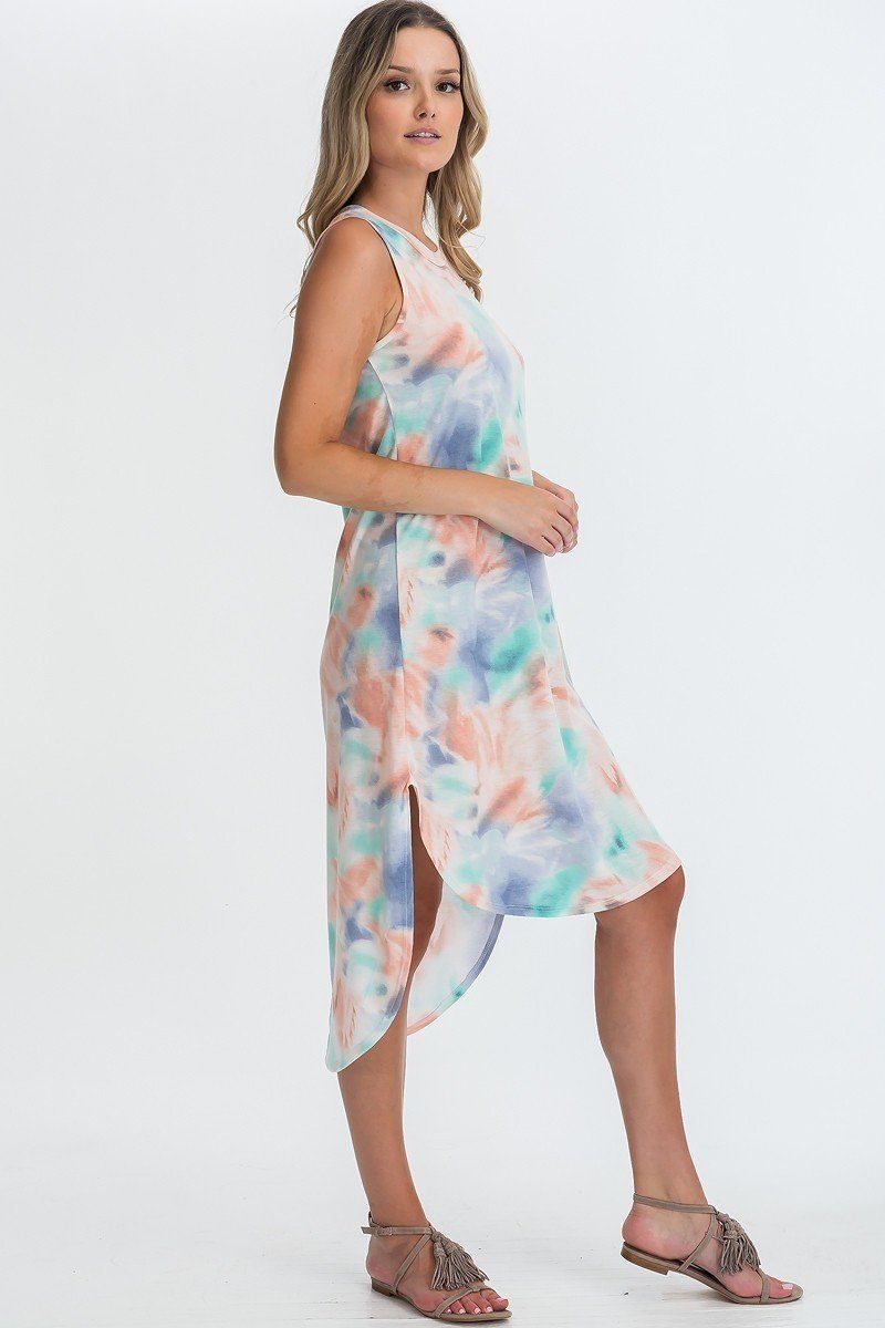 Tie Dye Hi-low Midi Dress