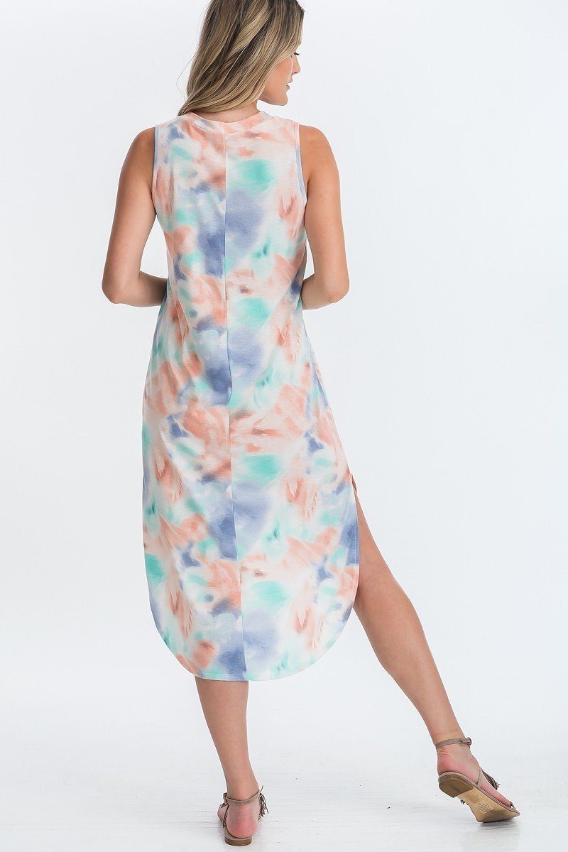 Tie Dye Hi-low Midi Dress