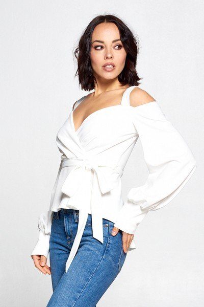 Long Sleeve Cold Shoulder Top