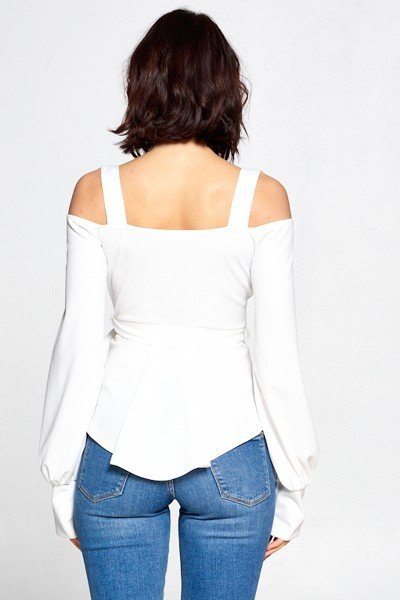 Long Sleeve Cold Shoulder Top