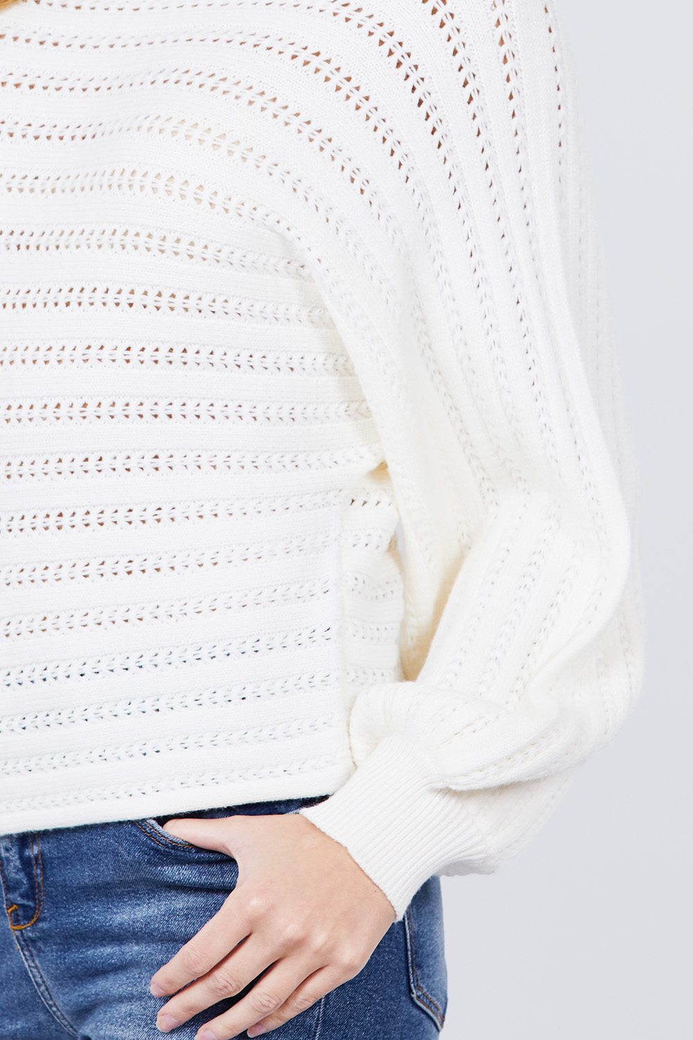 Dolman Sleeve Boat Neck Sweater