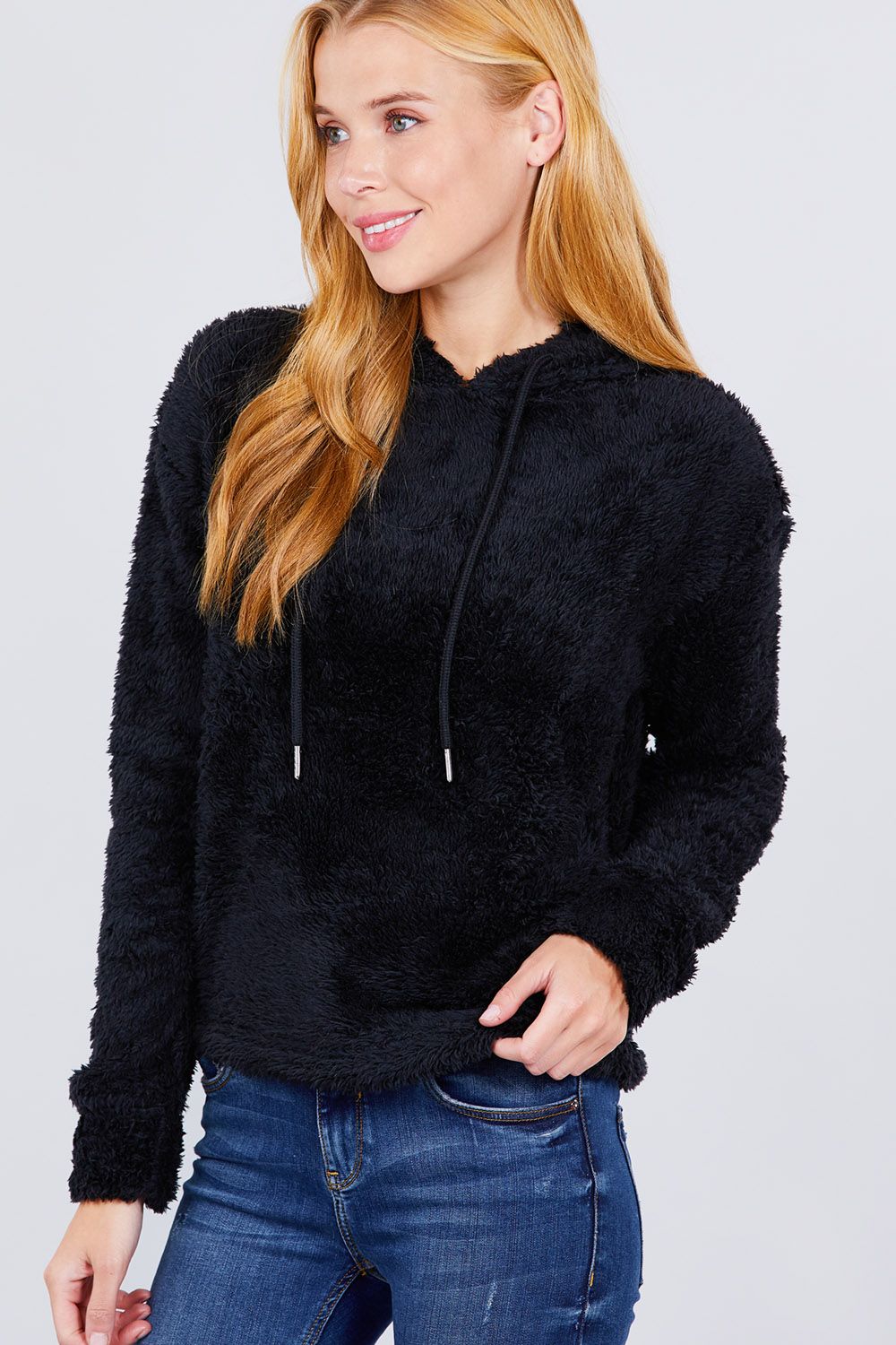 Faux Fur Fluffy Hoodie Top