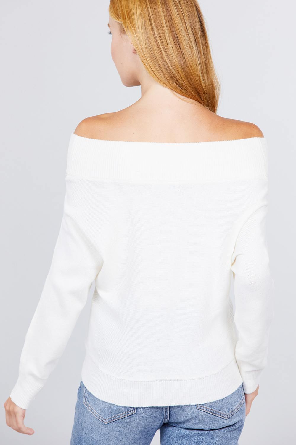 Off Shoulder Dolman Sleeve Sweater