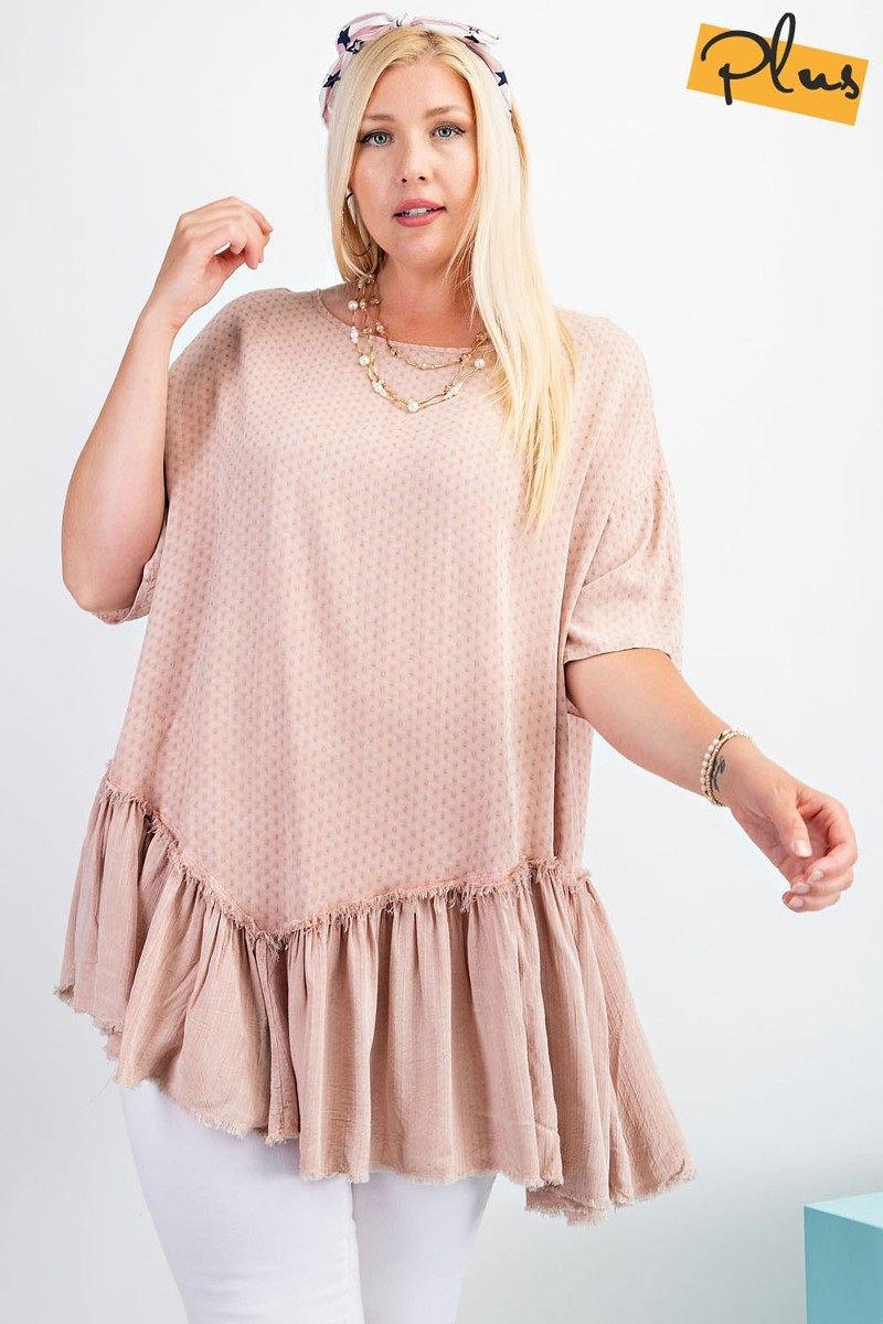 Textured Rayon Challie Mineral Washed Tunic