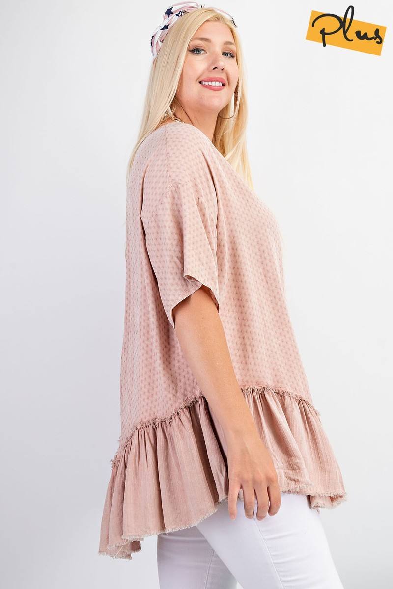 Textured Rayon Challie Mineral Washed Tunic