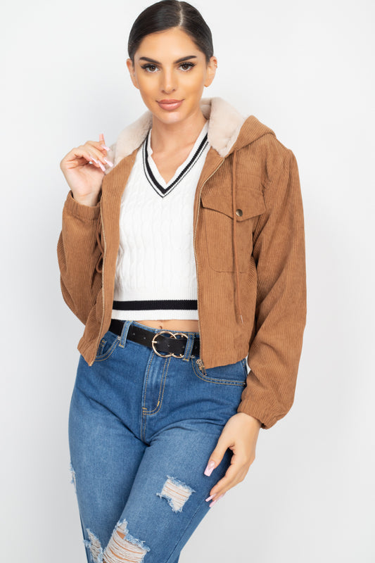 Zippered Corduroy Jacket