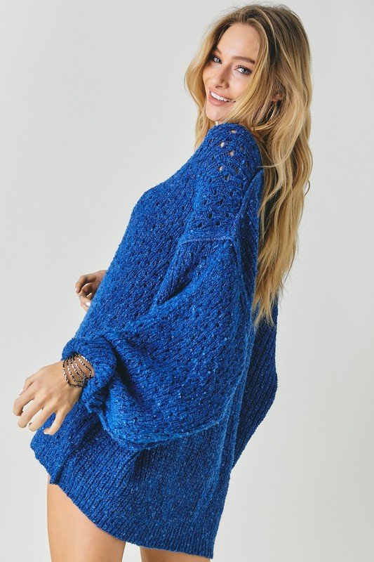 Solid V Neck Loose Sweater