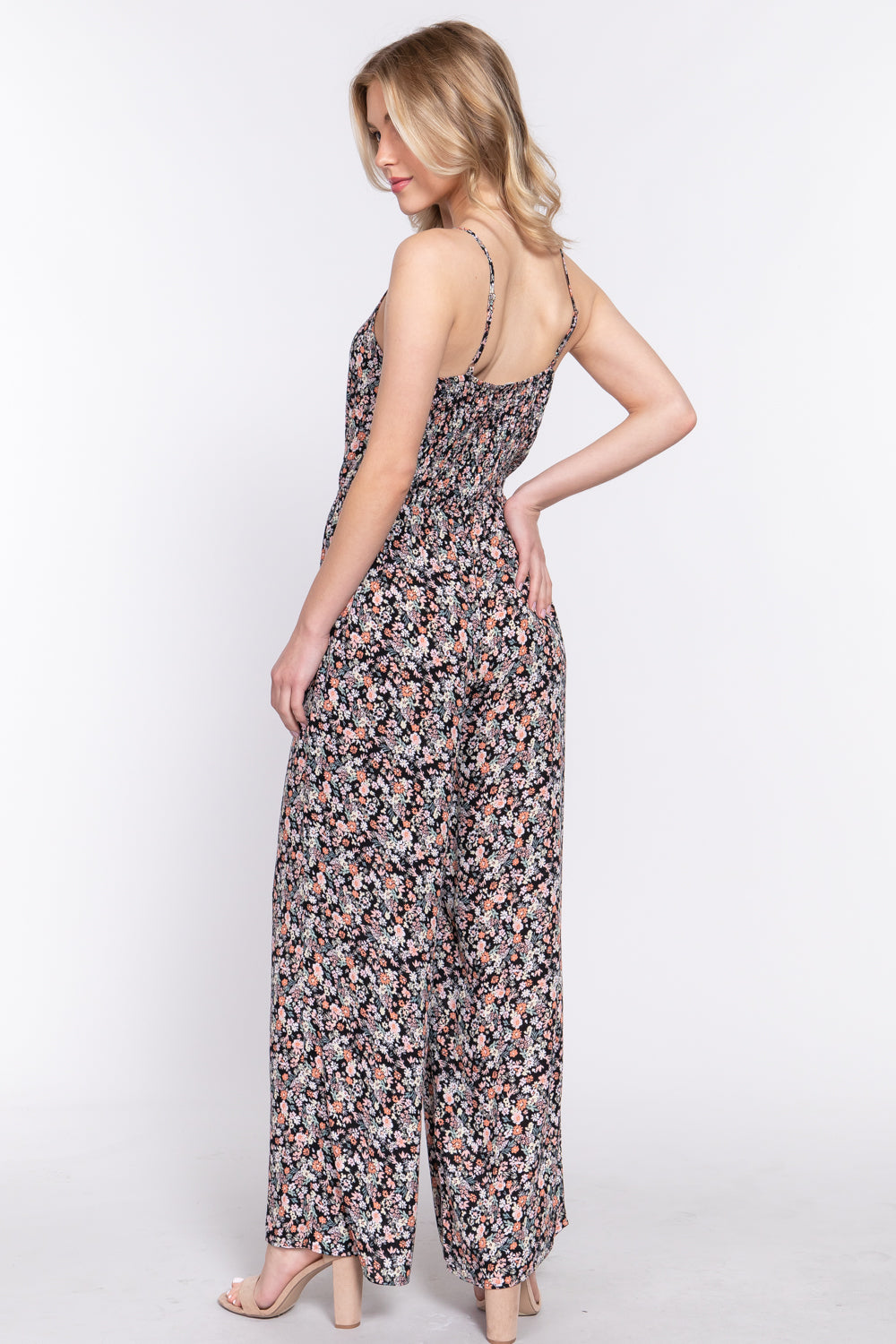Floral Print Woven Cami Jumpsuit